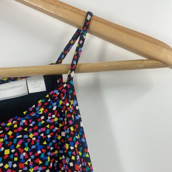 New York & Company ditzy print spaghetti strap swing dress XL - Picture 9 of 13